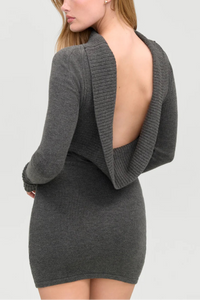 Frankies Bikinis Faith Cloudknit Turtleneck Dress in Winter Skies
