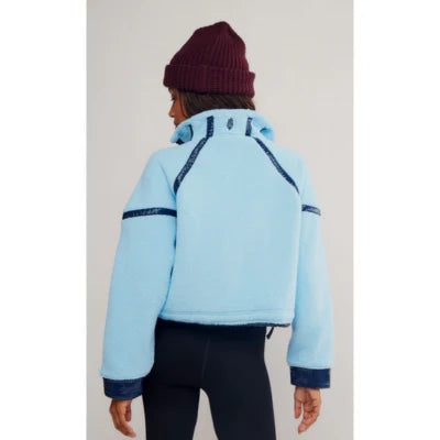 FP Movement Mountain High Shine Half Zip Fleece in Bright Blue Combo