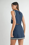 Andy Embroidered Crop Top and Mini Skirt Set