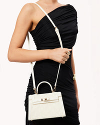 Billini Hariette Raffia Handle Bag in Cream Bone