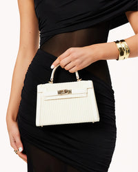 Billini Hariette Raffia Handle Bag in Cream Bone