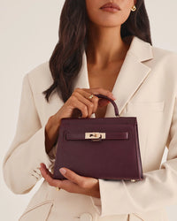 Billini Hariette Handle Bag in Bordeaux Saffiano