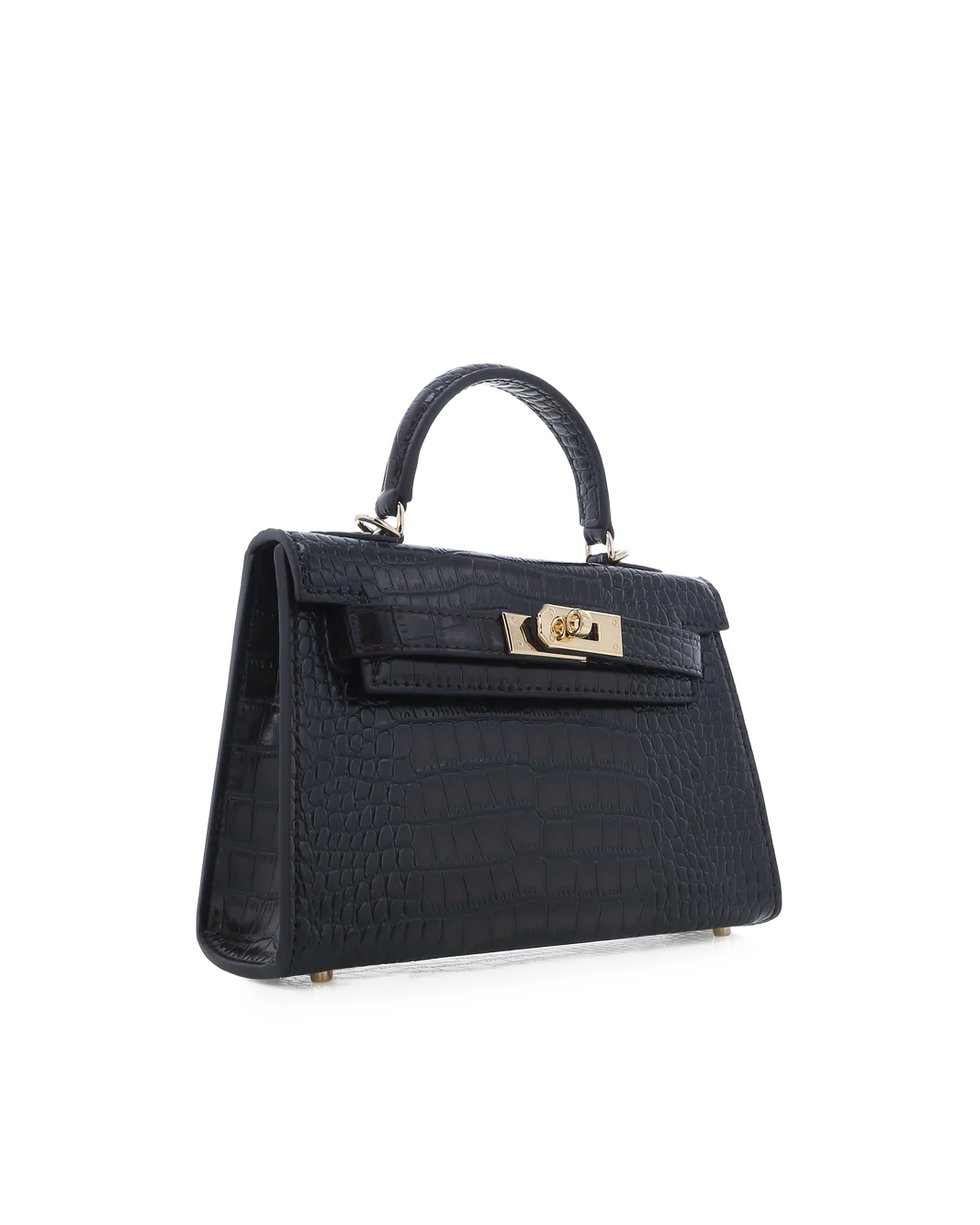 Billini Hariette Handle Bag in Dark Cacao Croc