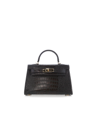 Billini Hariette Handle Bag in Dark Cacao Croc