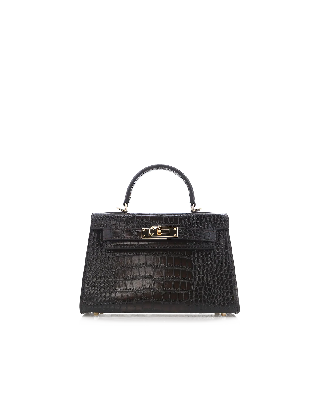 Billini Hariette Handle Bag in Dark Cacao Croc