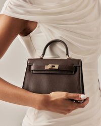 Billini Hariette Handle Bag in Chocolate Saffiano