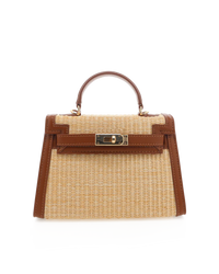 Billini Hariette Raffia Handle Bag in Natural Tan