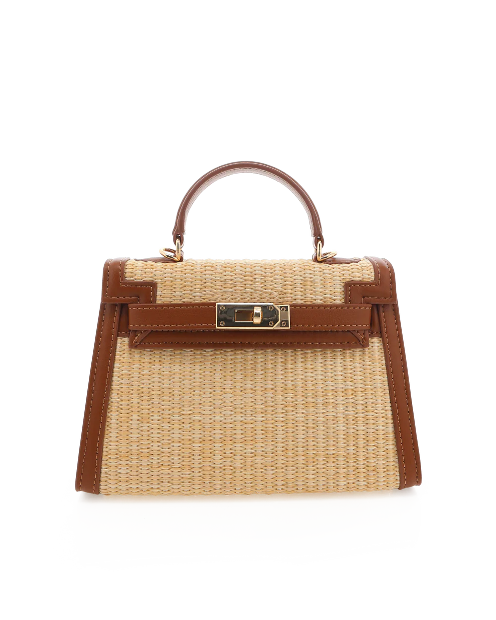 Billini Hariette Raffia Handle Bag in Natural Tan