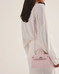 Billini Hariette Handle Bag in Pink Saffiano-Silver