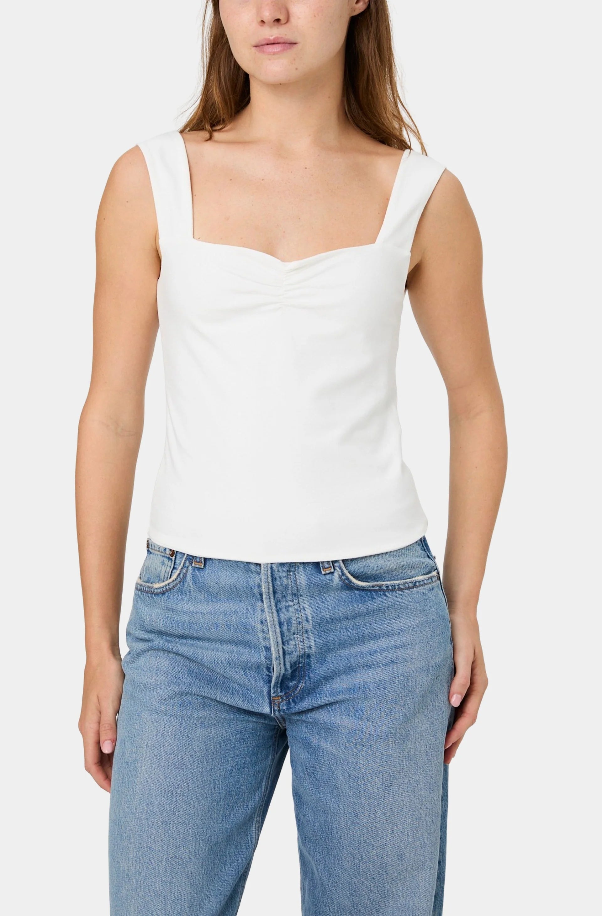 French Connection Maise Jersey Knit Ruched Front Tank