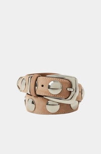 Billini Bailey Belt in Fawn Suede-Silver