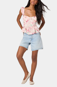 ASTR The Label Baylin Top in Pink Floral