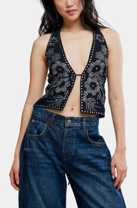 Free People Kenzie Studded Halter Top
