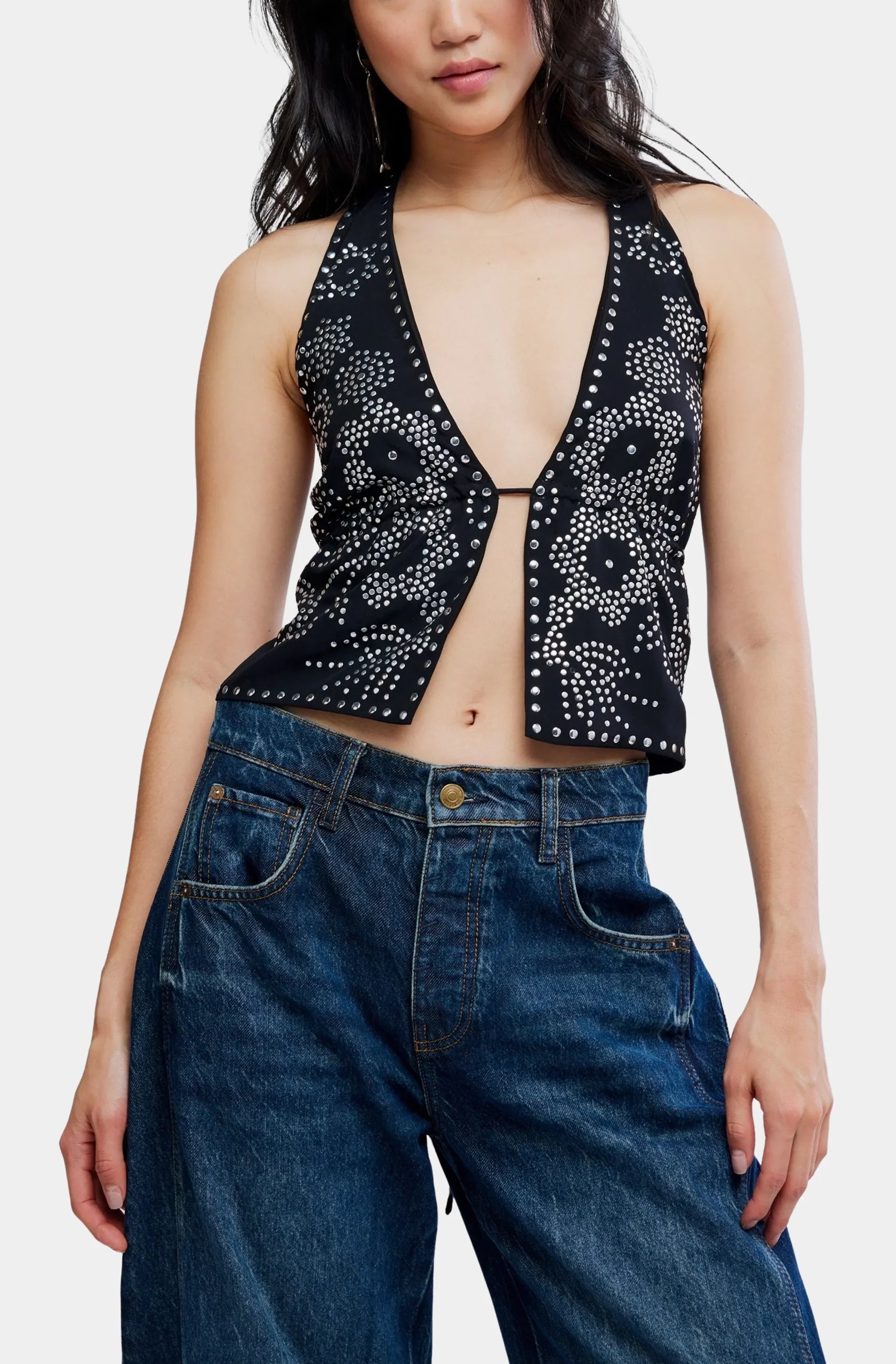 Free People Kenzie Studded Halter Top