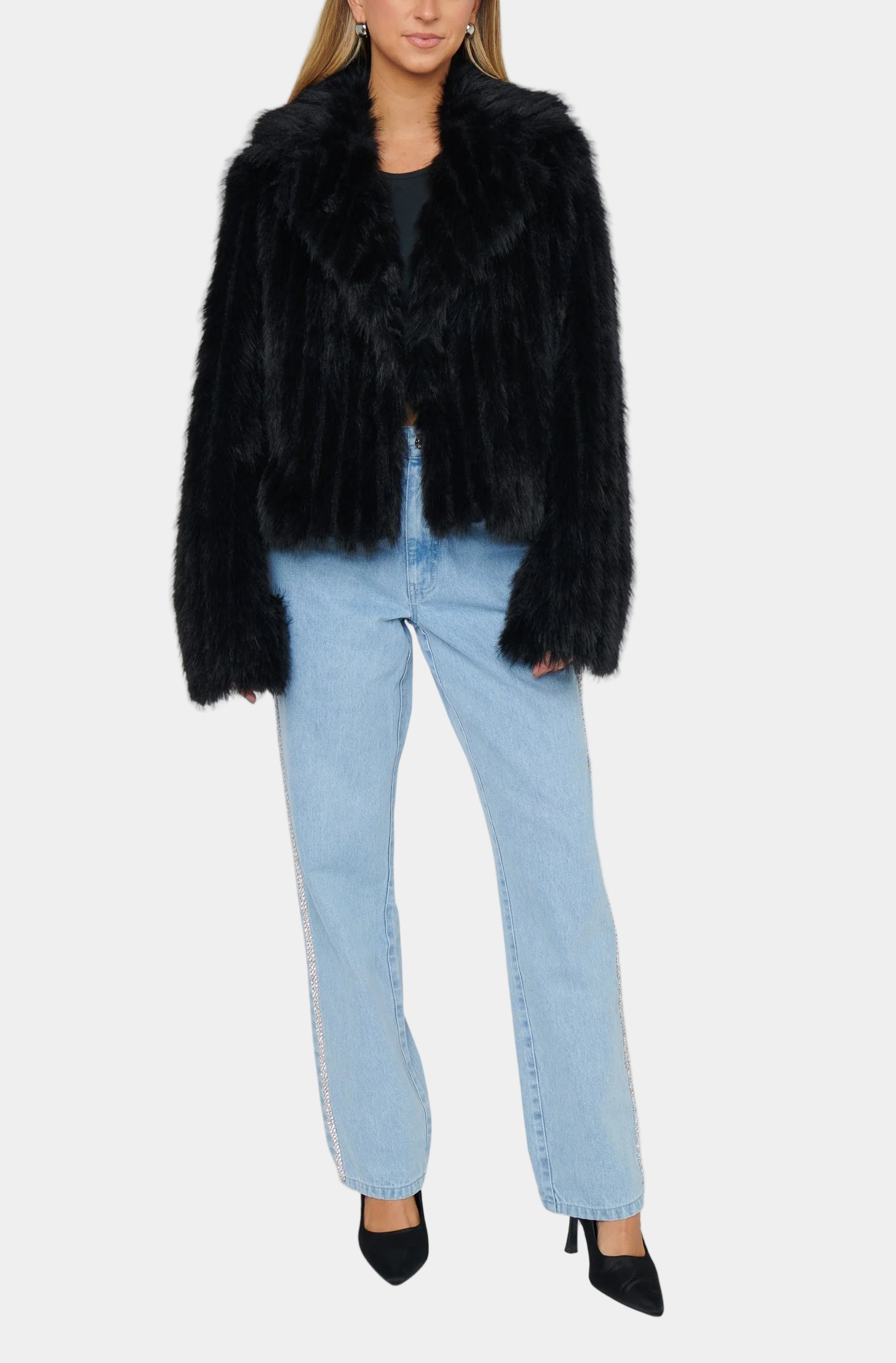 Show Me Your Mumu Salt Lake City Cropped Fur Jacket