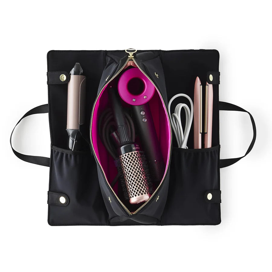KUSSHI Hair Tools Bag in Black/Pink