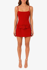 Amanda Uprichard Alva Romper in Lipstick Red