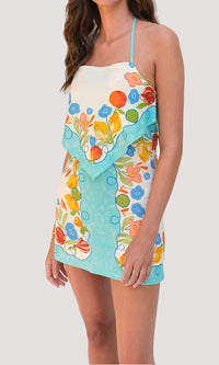 Saylor Helly Scarf Print Mini Dress