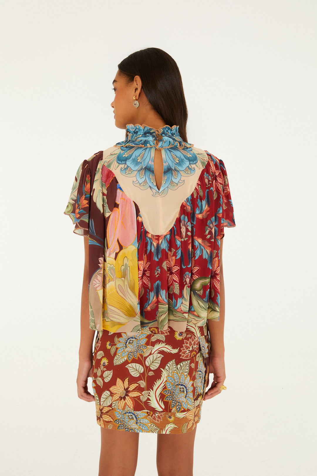FARM Rio Lunar Boho Short Sleeve Blouse