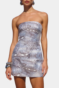 Runaway The Label Ibiza Mini Dress in Steel Viper