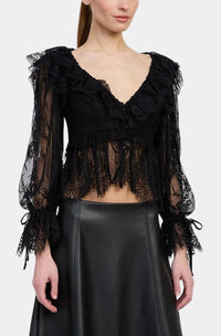 En Saison Peregrine Lace Peplum Top