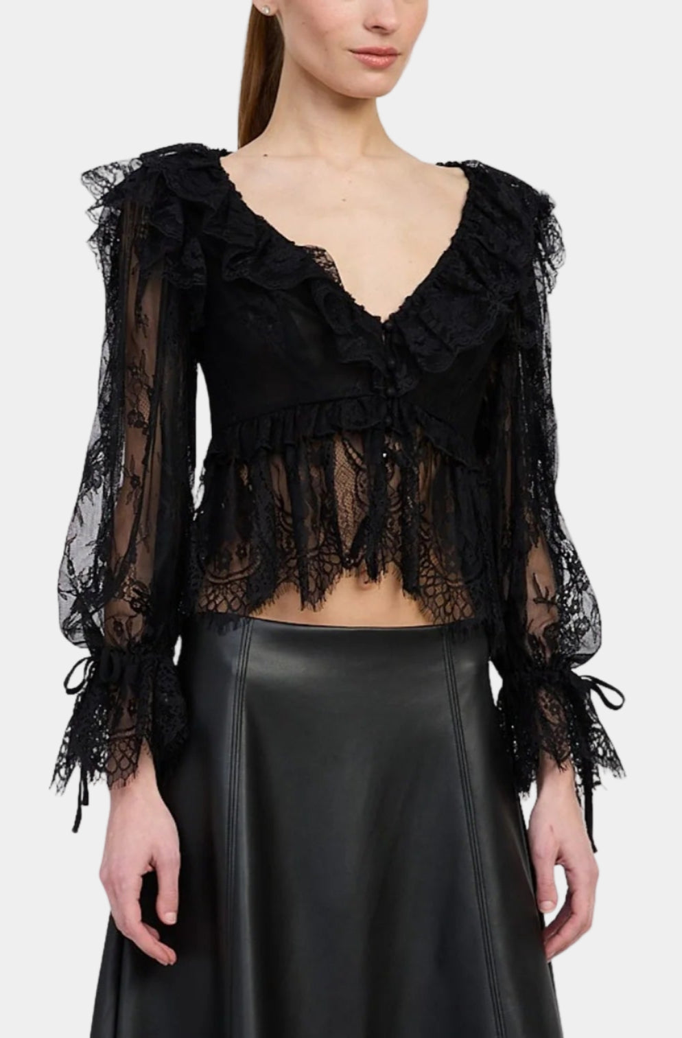 En Saison Peregrine Lace Peplum Top