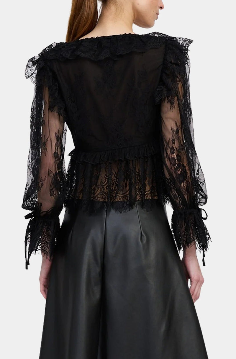 En Saison Peregrine Lace Peplum Top