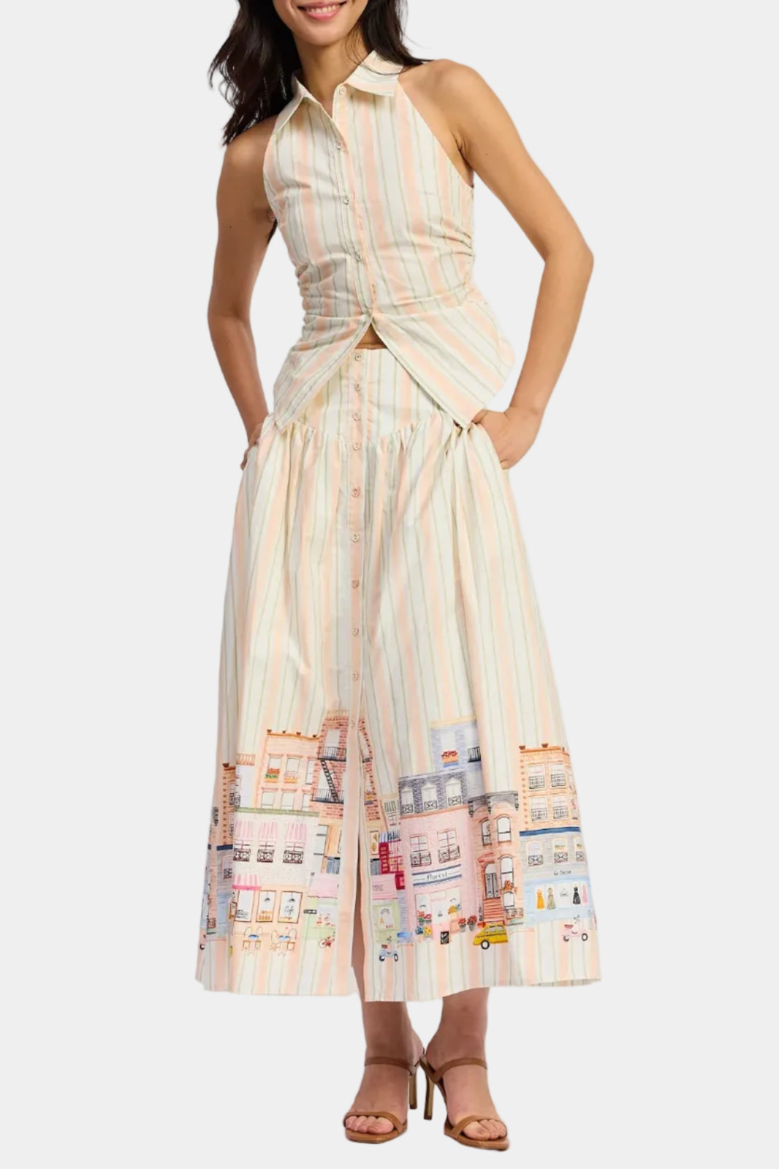 En Saison Athena Halter Top & Maxi Skirt Set