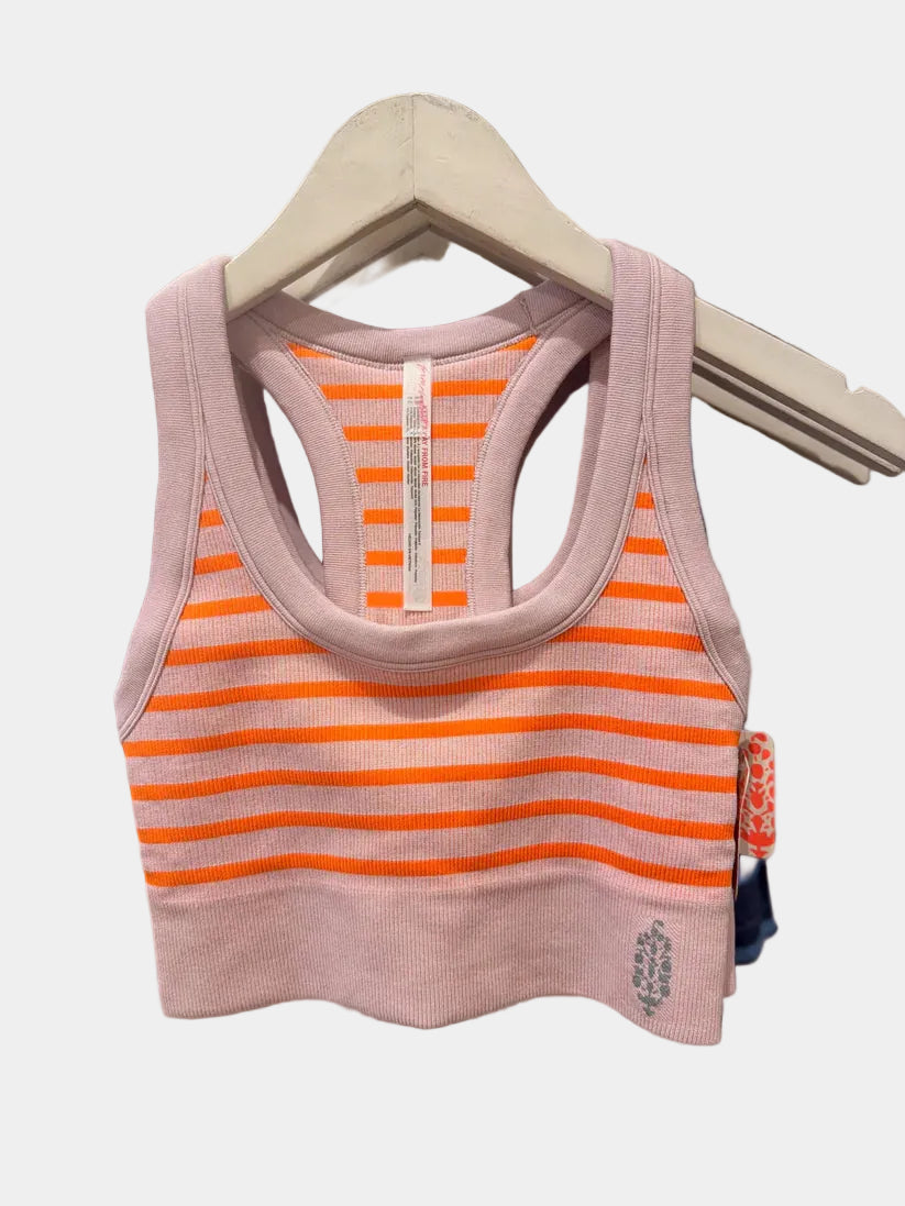 FP Movement Go To Striped Sports Bra in Burning Up Combo