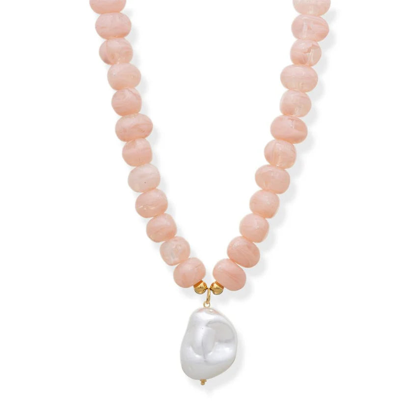 BRACHA Cora Pearl Beaded Necklace in Pink