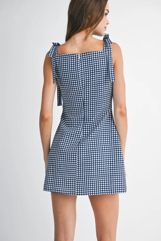 Edie Gingham Sleeveless Mini Dress