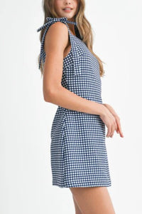 Edie Gingham Sleeveless Mini Dress
