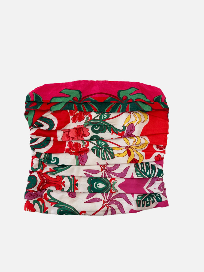 CIEBON Strapless Printed Bustier Top