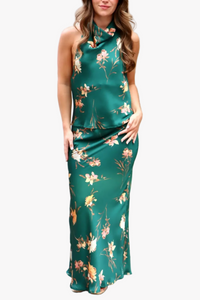 Esme Floral Satin Top & Maxi Skirt Set
