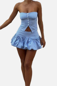Hallie Striped Top & Mini Skirt Set