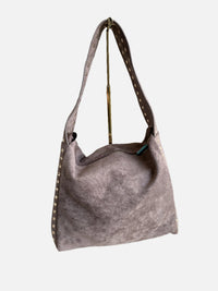 REMI/REID Pascal Studded Shoulder Bag in Dark Taupe