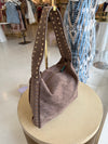 REMI/REID Pascal Studded Shoulder Bag in Dark Taupe