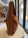 REMI/REID Pascal Studded Shoulder Bag in Rust