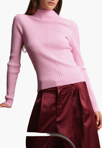 Deluc Nate Funnel Neck Sweater in Pink
