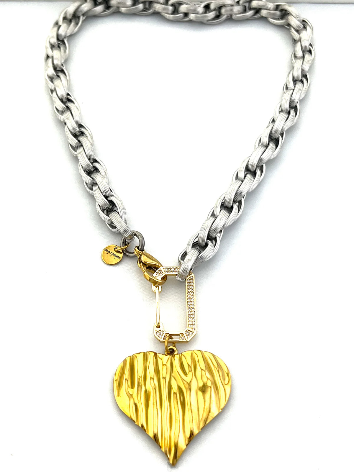 Gina Carmen Heart On Lock Necklace