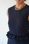SHUG Alexia Ruffled Open Back Tie Top