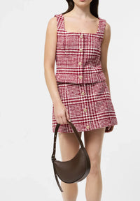 French Connection Whitney Brushed Houndstooth Mini Skirt