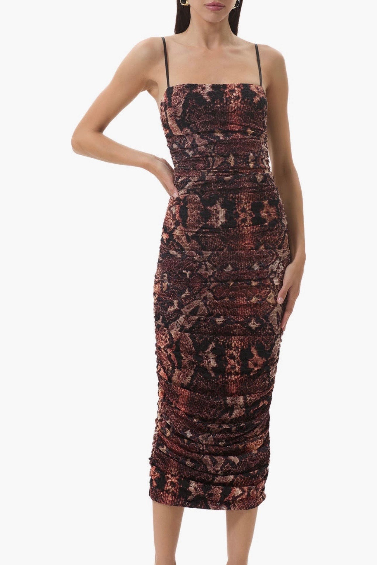 AFRM Hazel Crochet Lace Dress in Scattered Snake