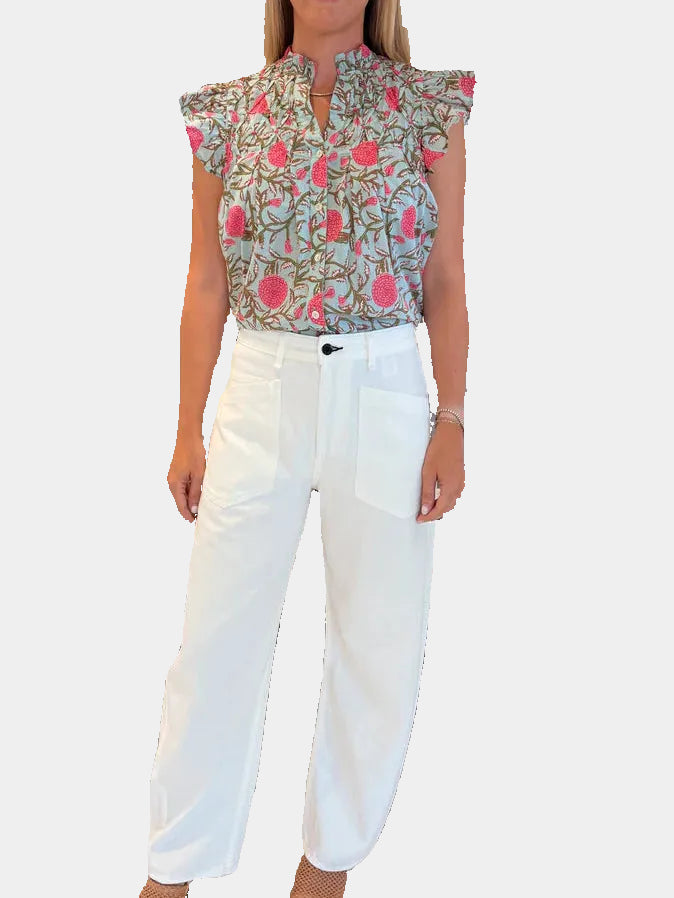 ASKK NY Twisted Barrel Jeans in Ivory