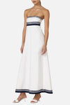 LUSANA Etta Embroidered Maxi Poplin Dress