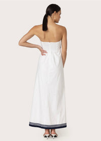 LUSANA Etta Embroidered Maxi Poplin Dress