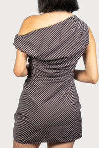 Demi Striped Asymmetrical Mini Dress