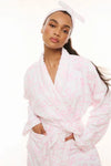 Love Shack Fancy Indie Cotton Bath Robe in Pink Bonnet