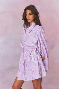 Love Shack Fancy Indie Cotton Bath Robe in Hibiscus