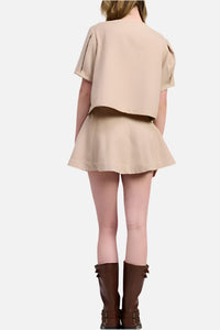 Jacquie The Label Josie Bow Top & Mini Skirt Set